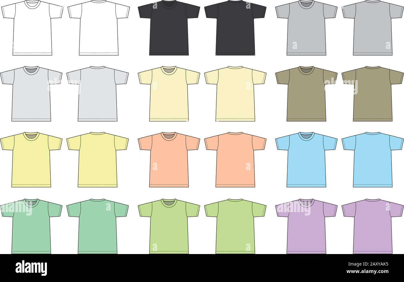 Illustration des tee-shirts à manches courtes (variations de couleur) Illustration de Vecteur