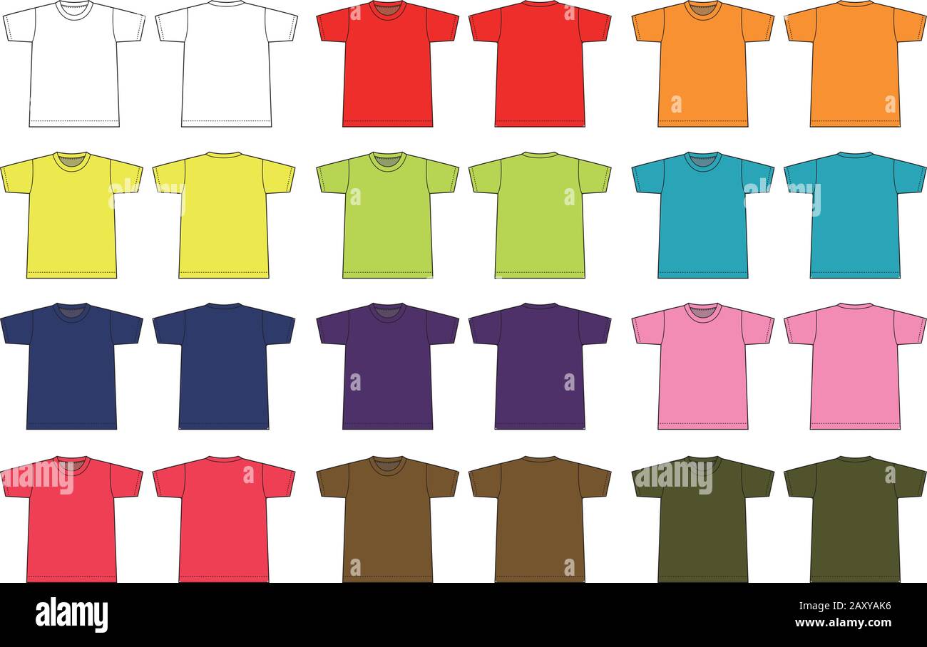 Illustration des tee-shirts à manches courtes (variations de couleur) Illustration de Vecteur