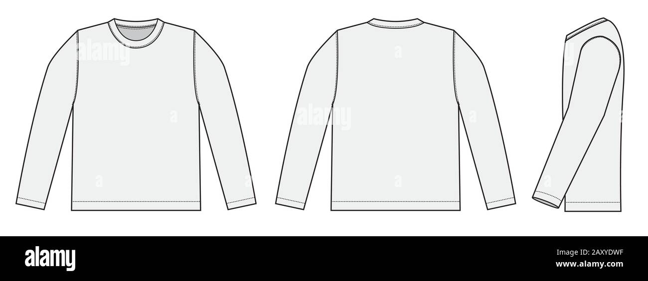 Illustration du modèle vectoriel de t-shirt à manches longues Illustration de Vecteur