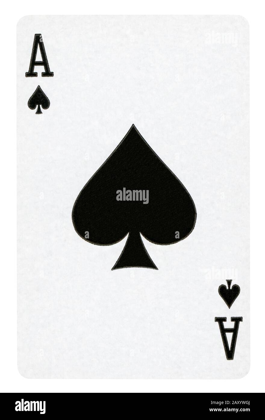 As de Pique Vintage playing card isolé sur blanc (chemin inclus) Banque D'Images