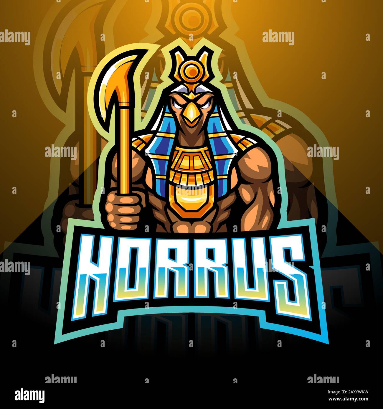 Horus esport mascot logo design Illustration de Vecteur