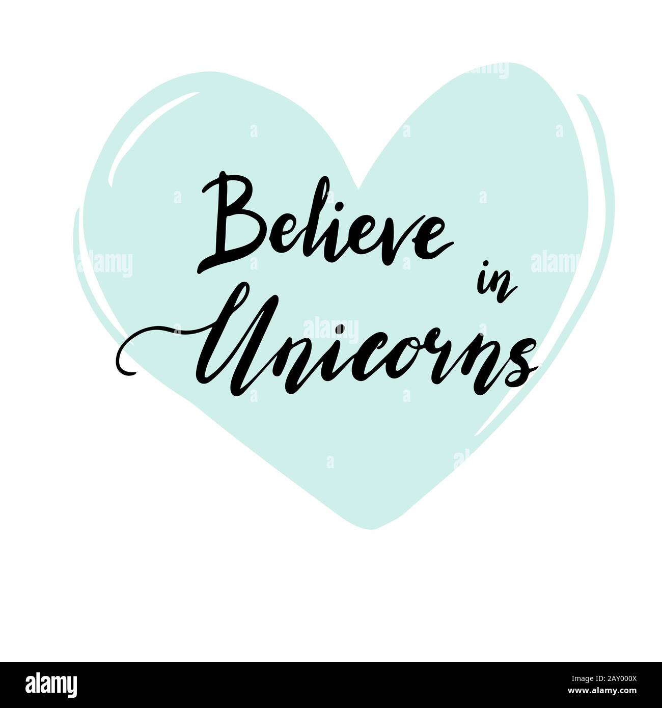 Texte De Lettrage Unicorn Pour Bebe Enfant Logo Fille Banniere Citation Tiree A La Main Croire En Unicorns De Style Calligraphie Illustration Vectorielle Isolee Image Vectorielle Stock Alamy
