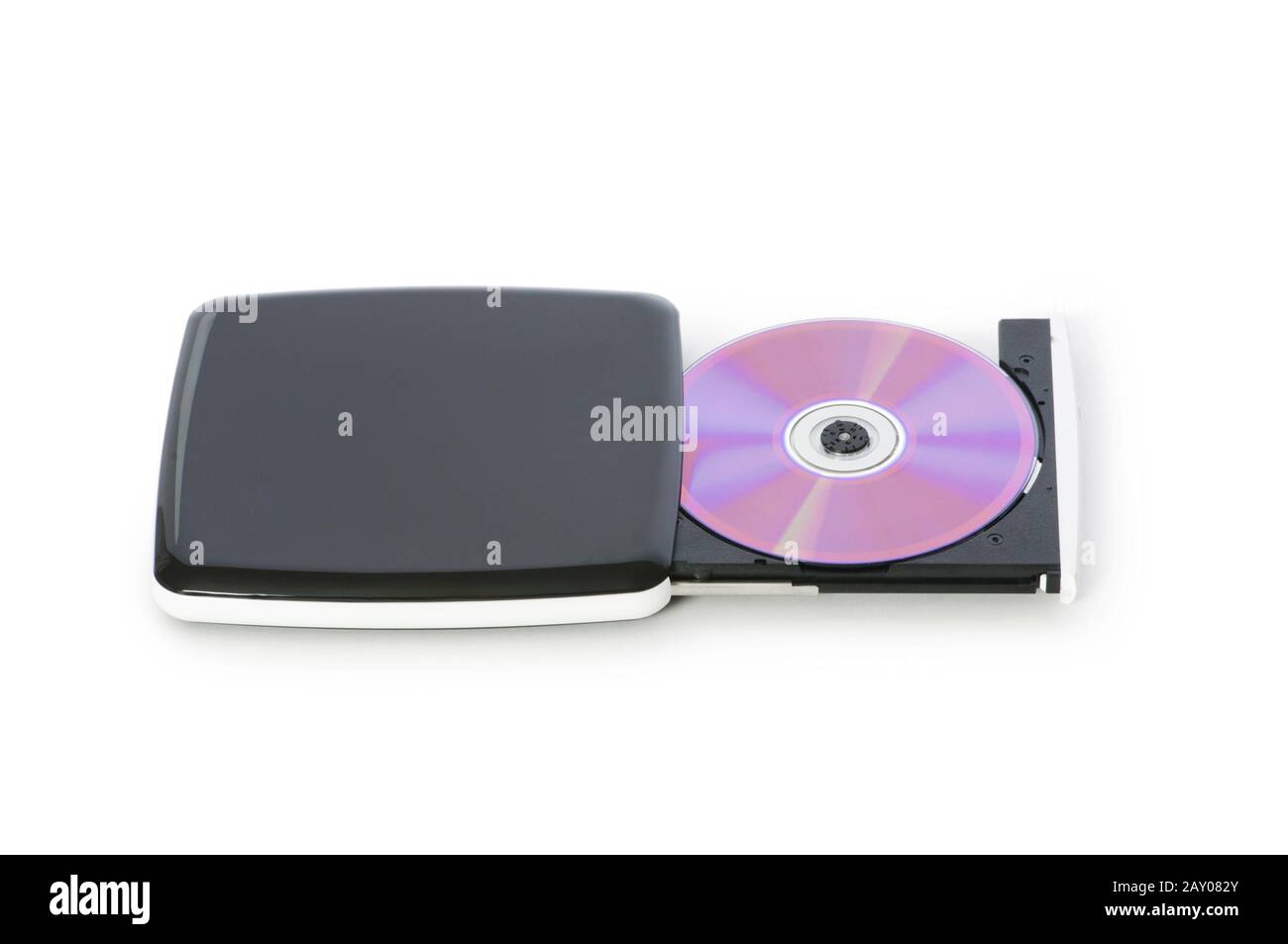 Lecteur dvd externe isolé sur le livre blanc Banque D'Images