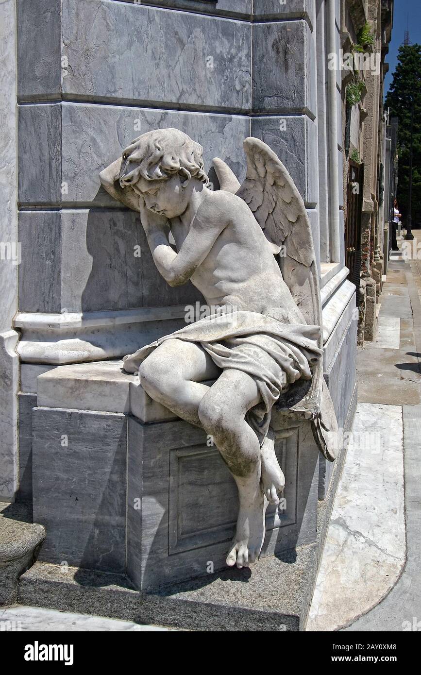 Sleeping Angel, mausolée de Gomez, Buenos Aires Banque D'Images
