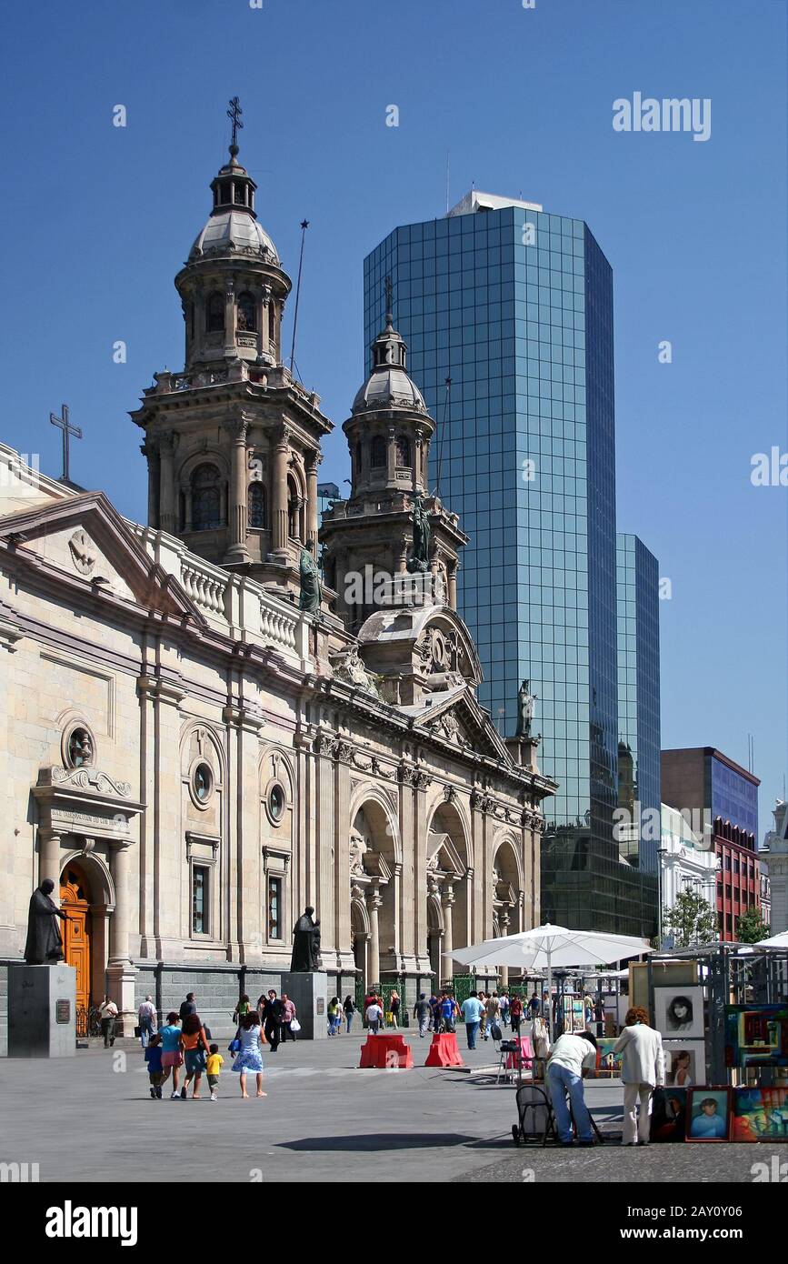 Plaza de Armas, Santiago du Chili Banque D'Images