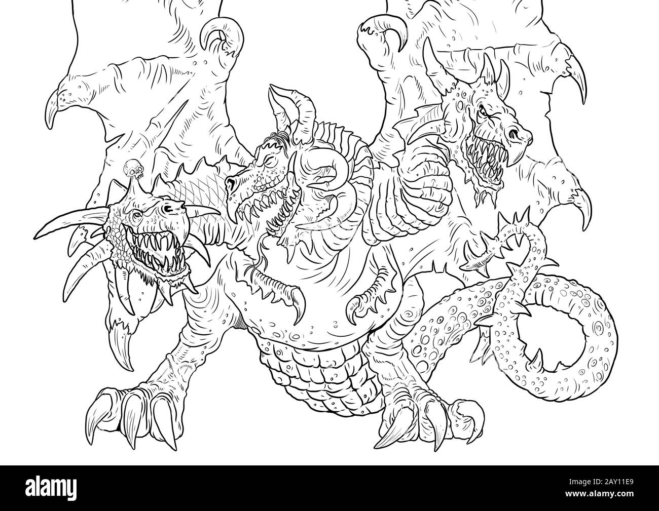 Dragon drawing Banque d'images détourées - Alamy