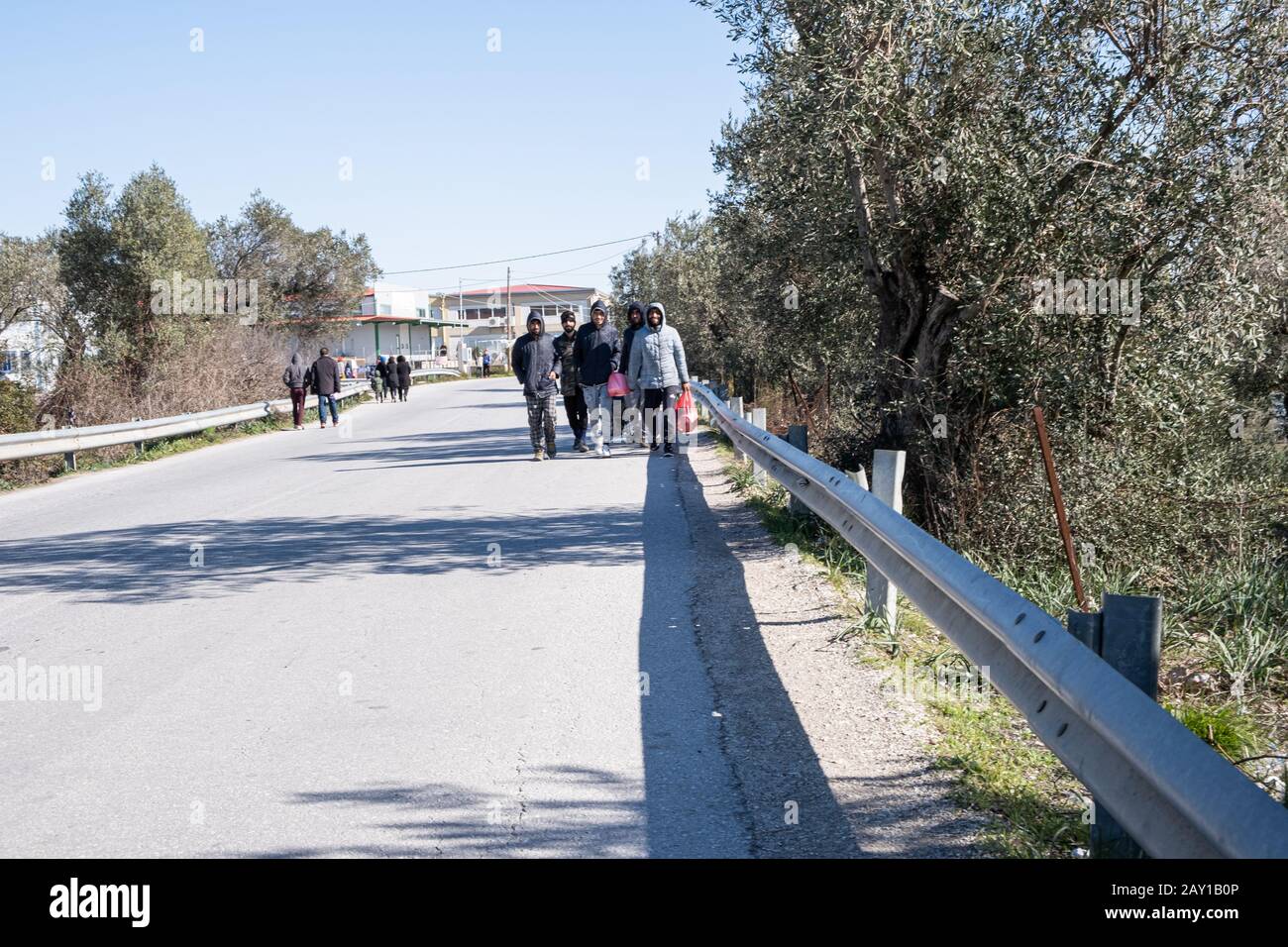 Camp De Réfugiés De Moria Lesbos Banque D'Images