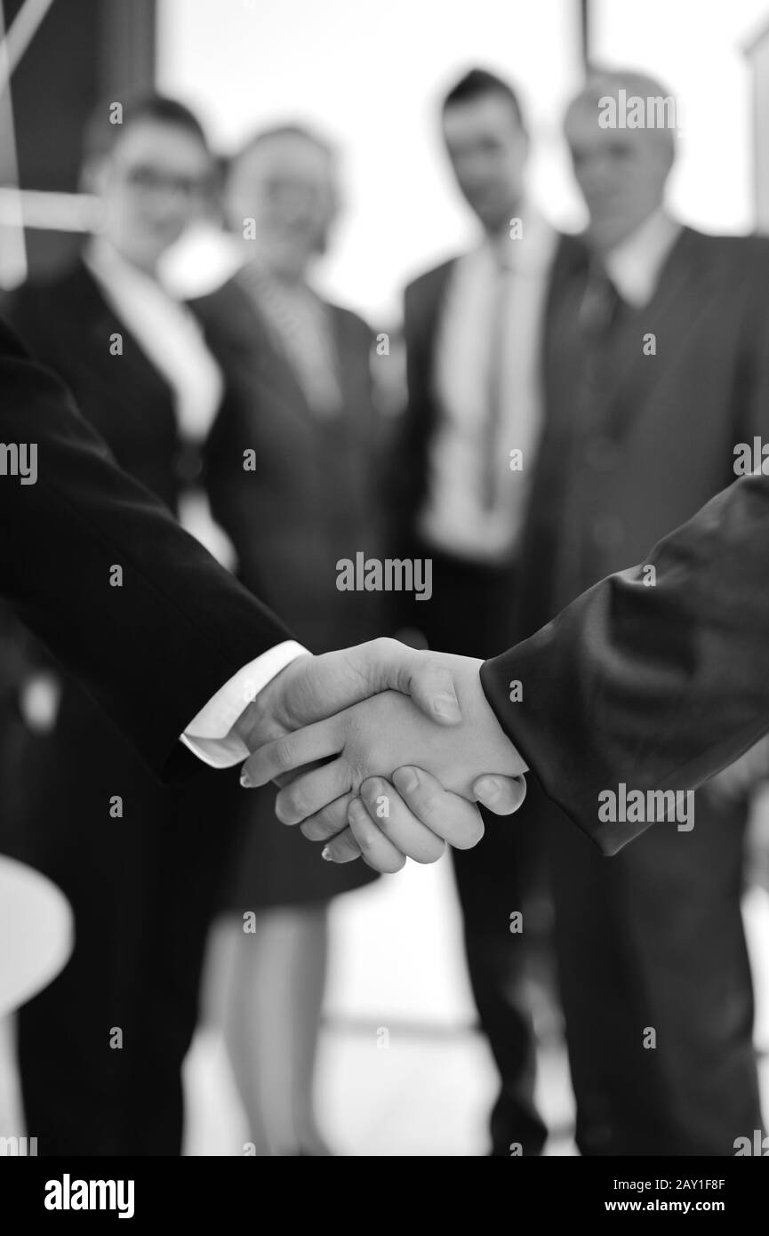 Poignée de main isolée sur le plan professionnel Banque D'Images