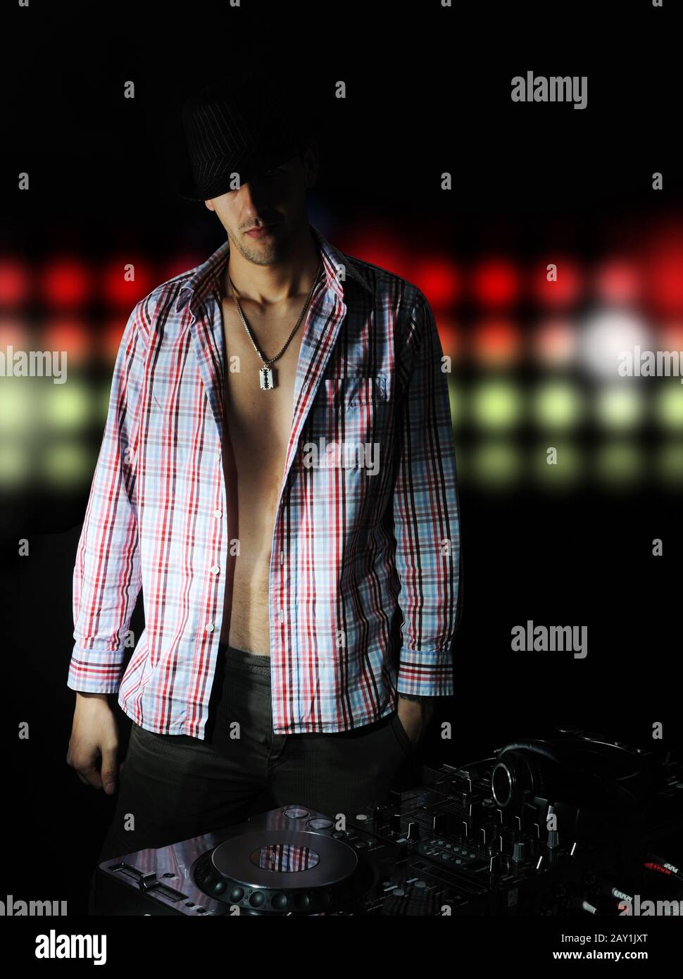 Dee jay en action Banque D'Images