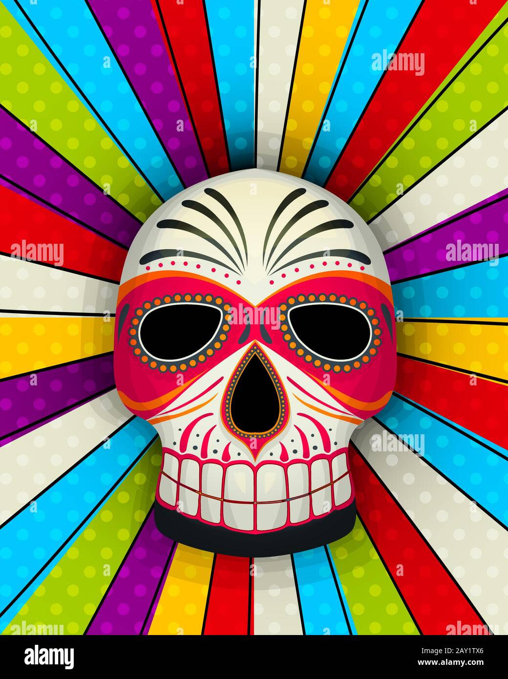 Graphique vectoriel du crâne de Dia de los muertos Illustration de Vecteur