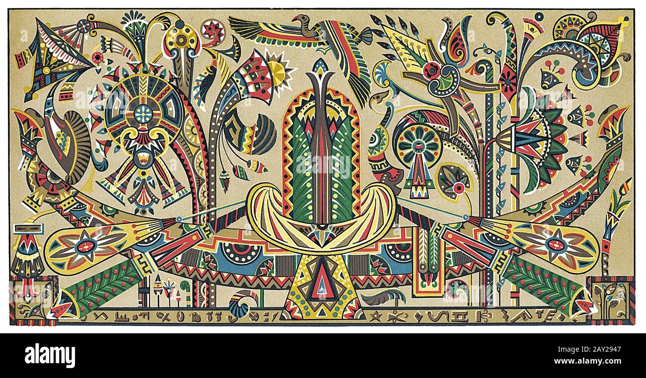 Modèles de style égyptien, de designs décoratifs 1892 Banque D'Images