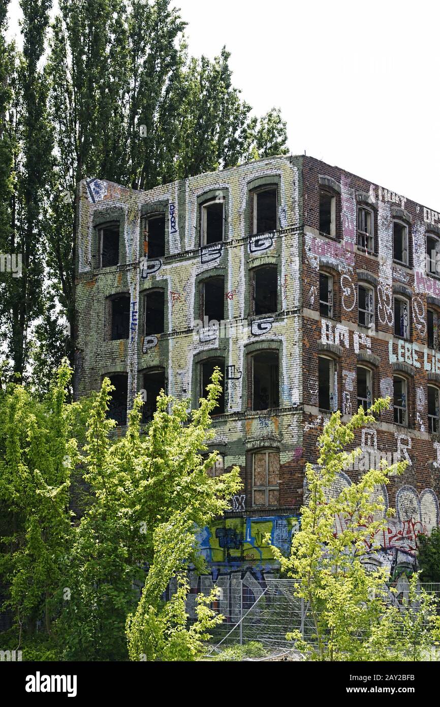Ruine de l'ancienne usine de savon à Berlin-Kreuzberg, Banque D'Images
