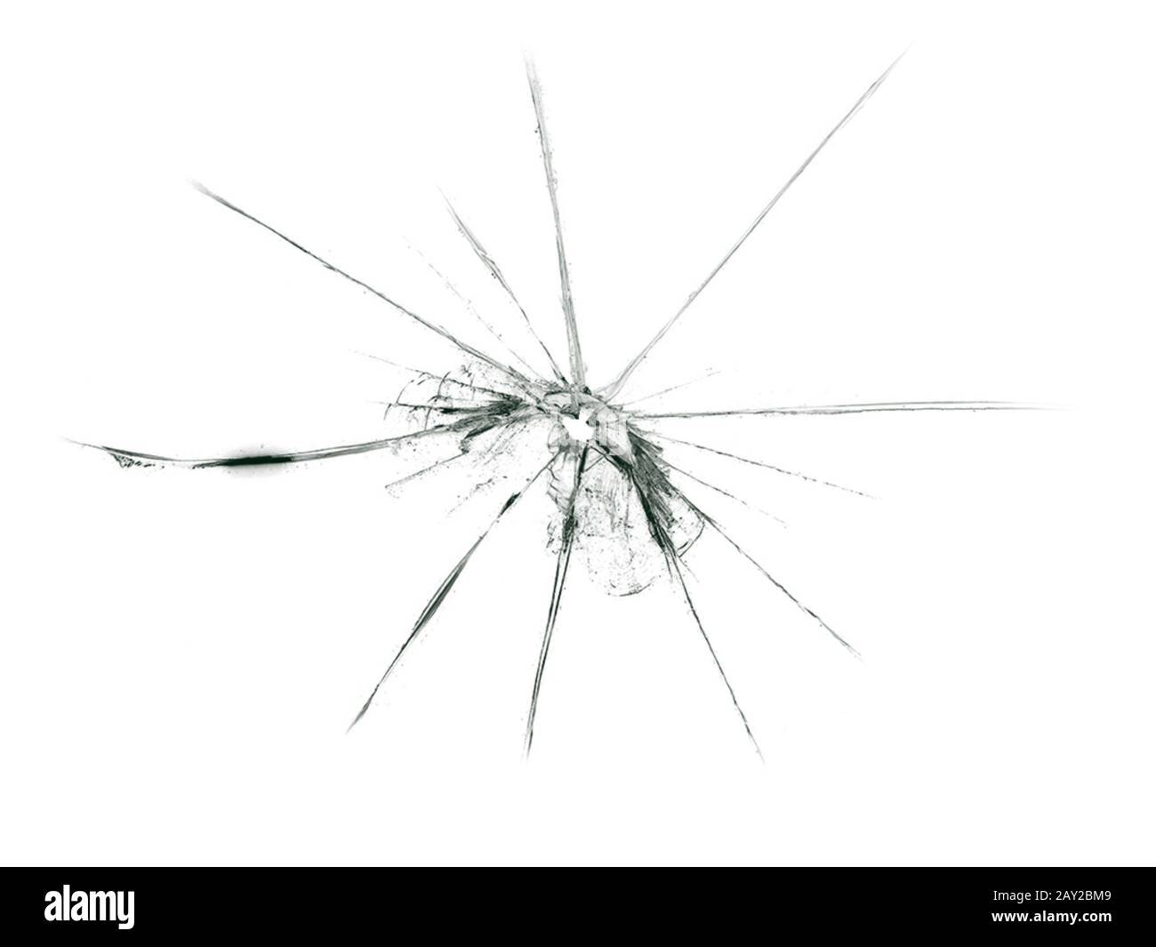 Verre cassé. Un fractionnement dans une fenêtre transparente. Illustration  de la fissure. Fissures du verre sur un fond blanc Photo Stock - Alamy