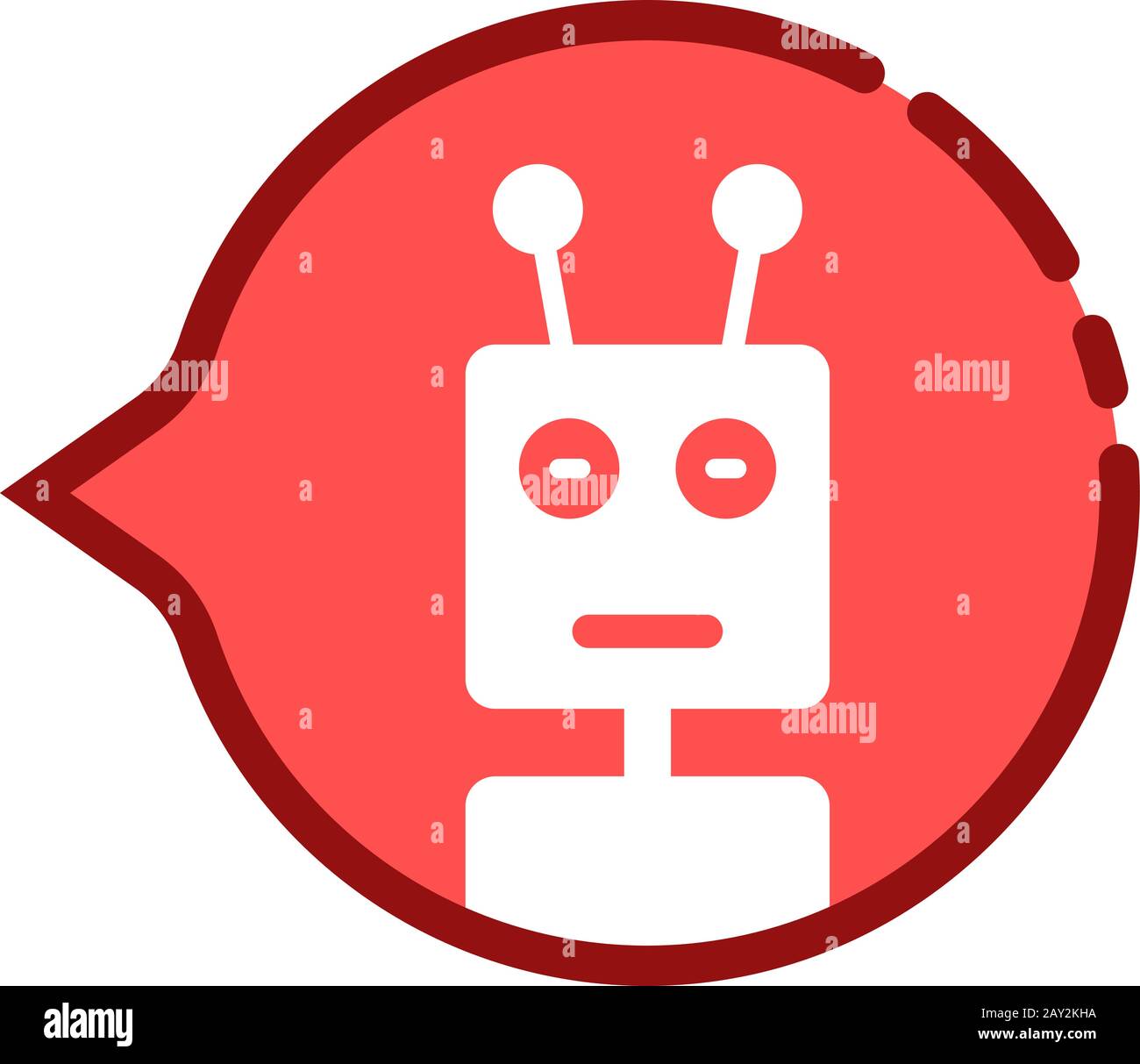 bulle de discours rouge de dessin animé avec chat bot Illustration de Vecteur