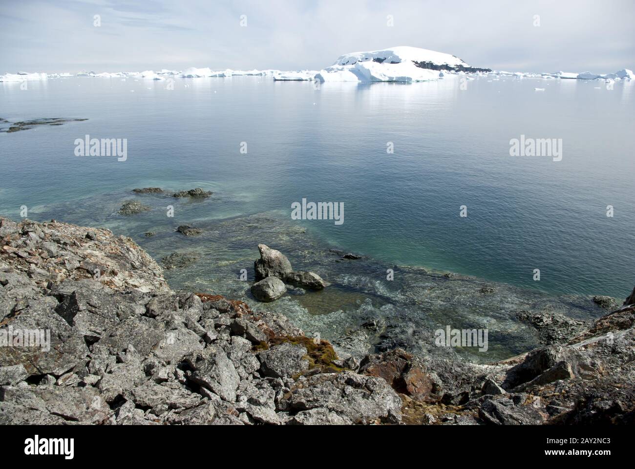 Strip marée quand la marée Antarctique été. Banque D'Images