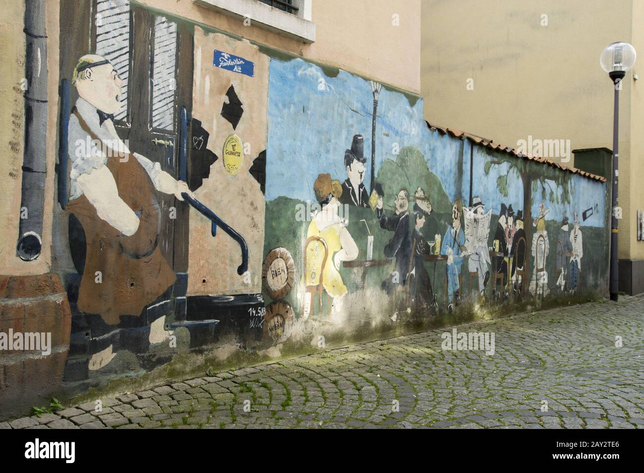 Peinture murale dans la schmale Strasse à Unna, Ger Banque D'Images