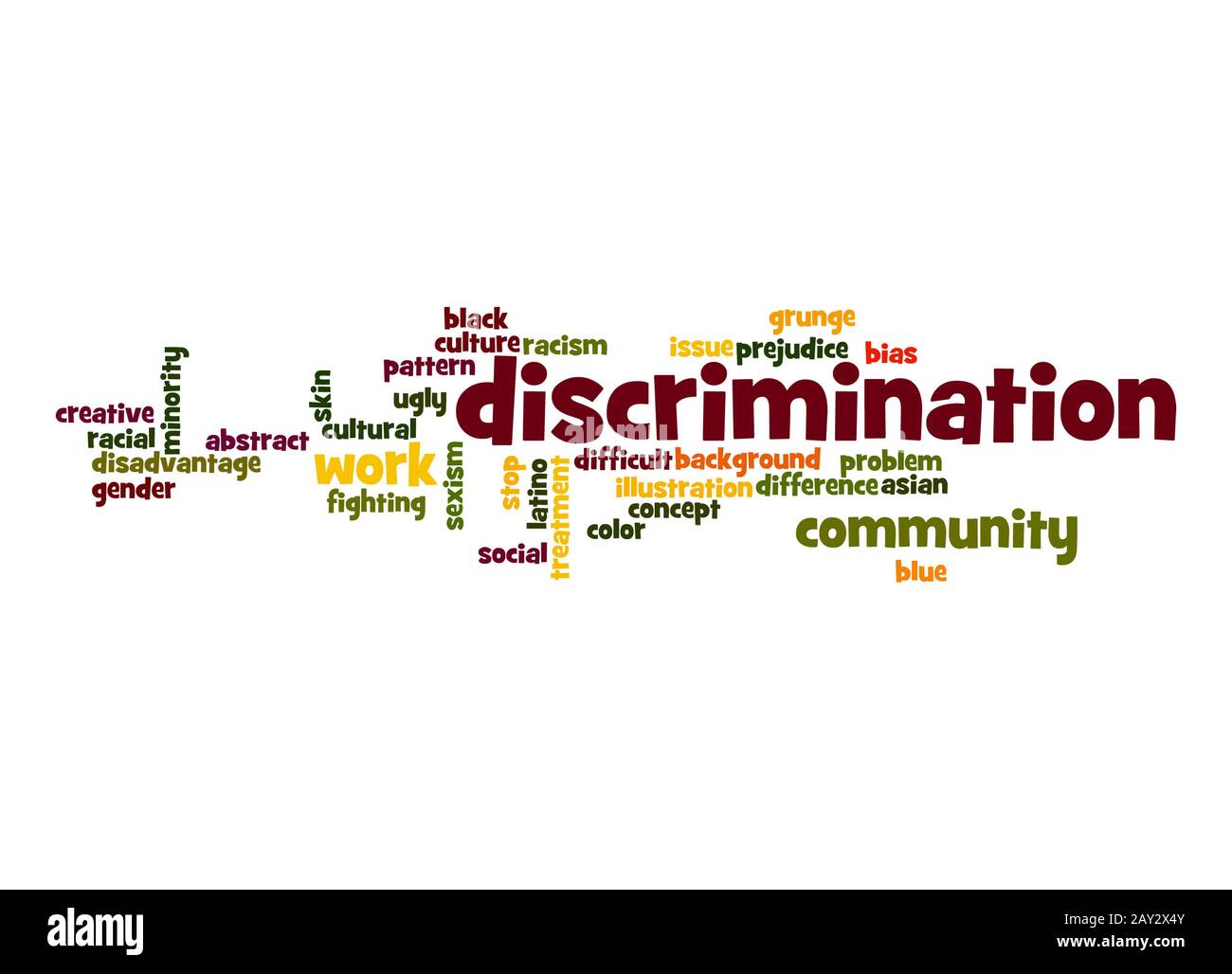 Nuage de mots Discrimination Banque D'Images