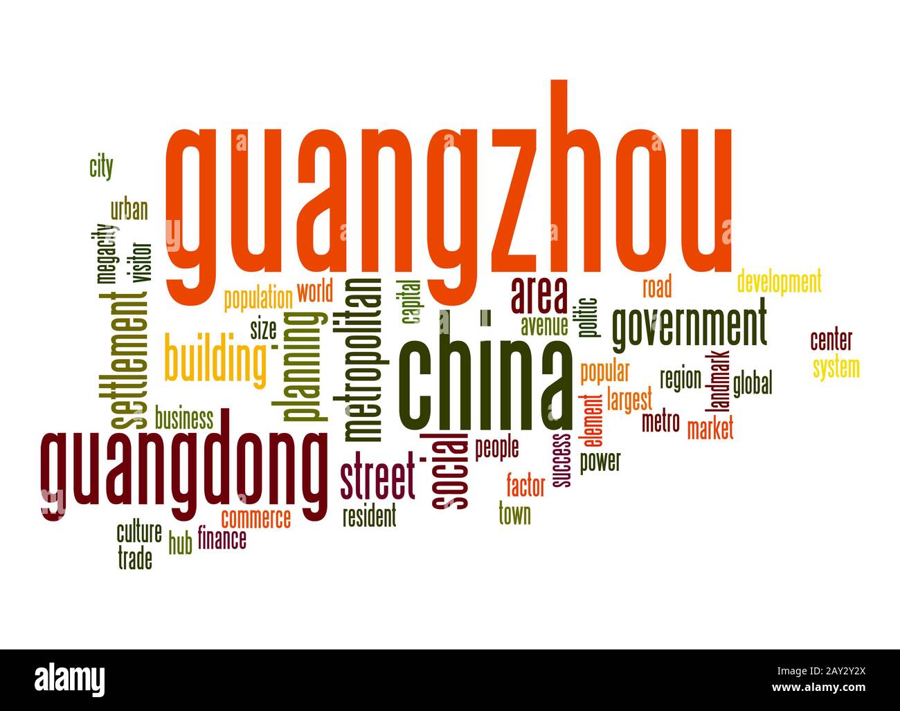 Guangzhou Nuage de mots Banque D'Images