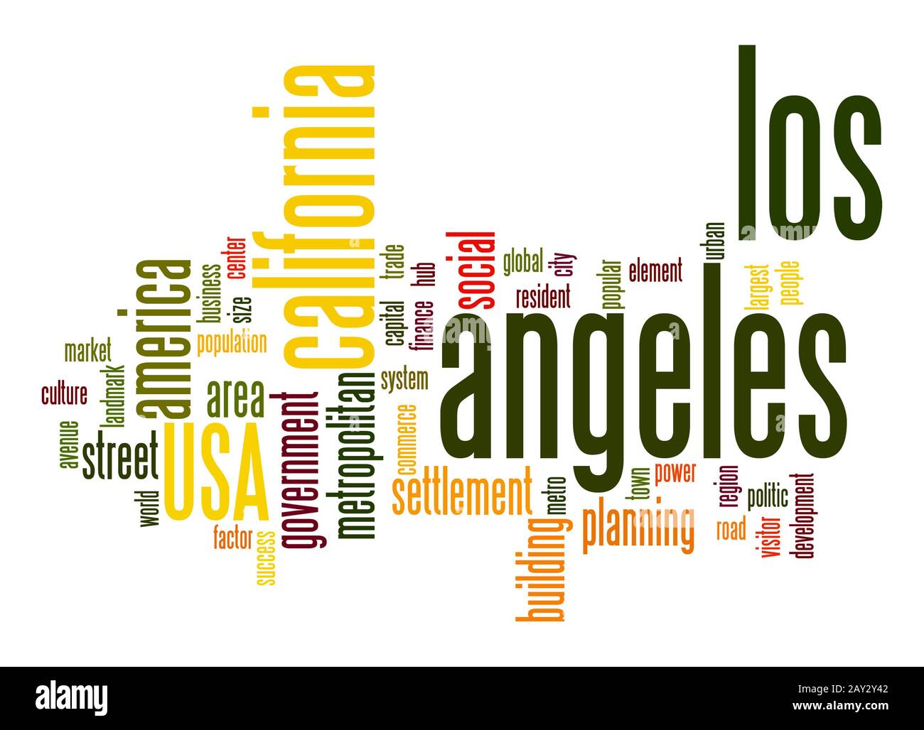 Los Angeles Nuage de mots Banque D'Images