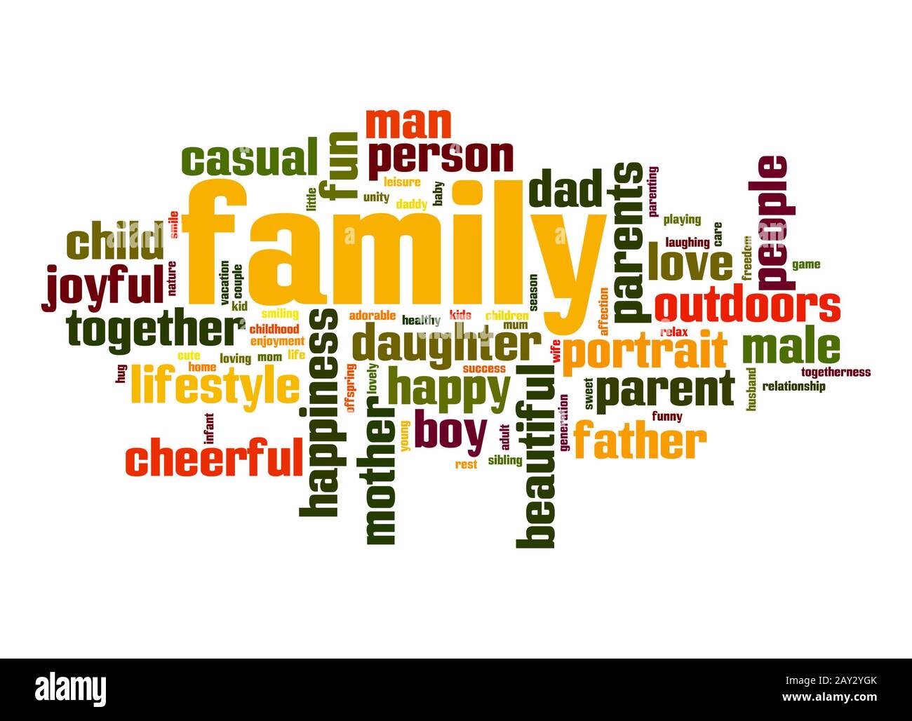 Nuage de mots de la famille Banque D'Images