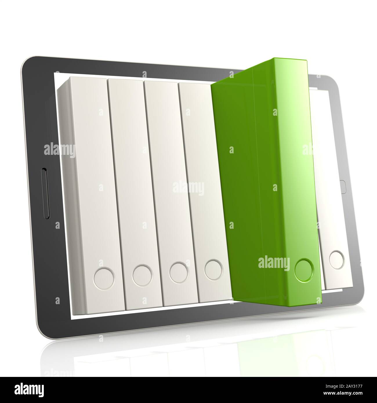 Livre vert et tablette Banque D'Images