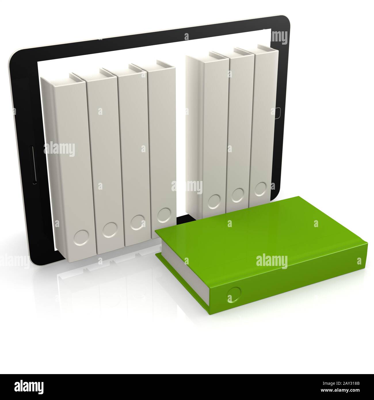 Livre vert sur tablet Banque D'Images