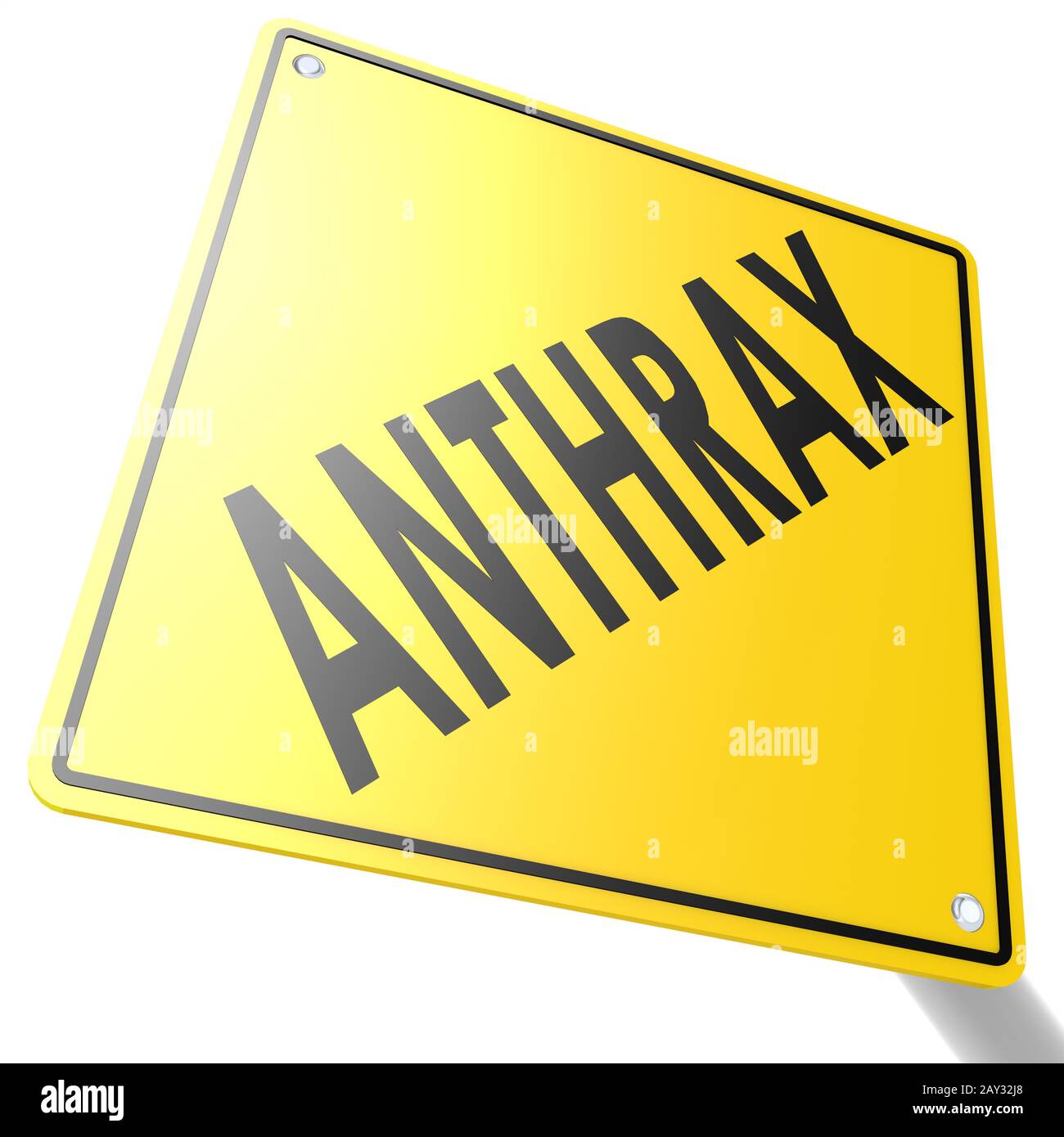 Panneau de signalisation avec anthrax Banque D'Images