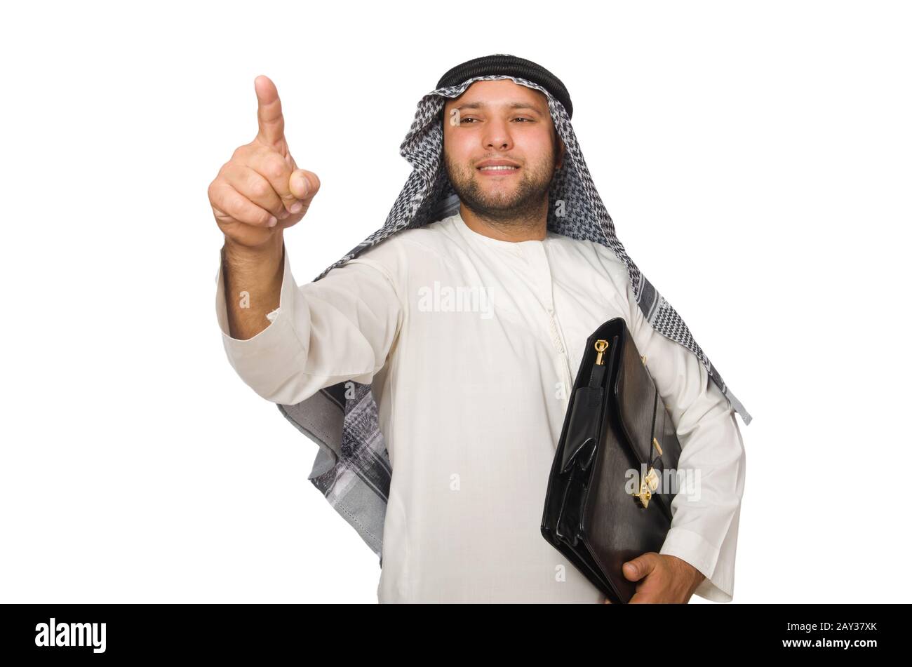 Concept avec arabe isolated on white Banque D'Images