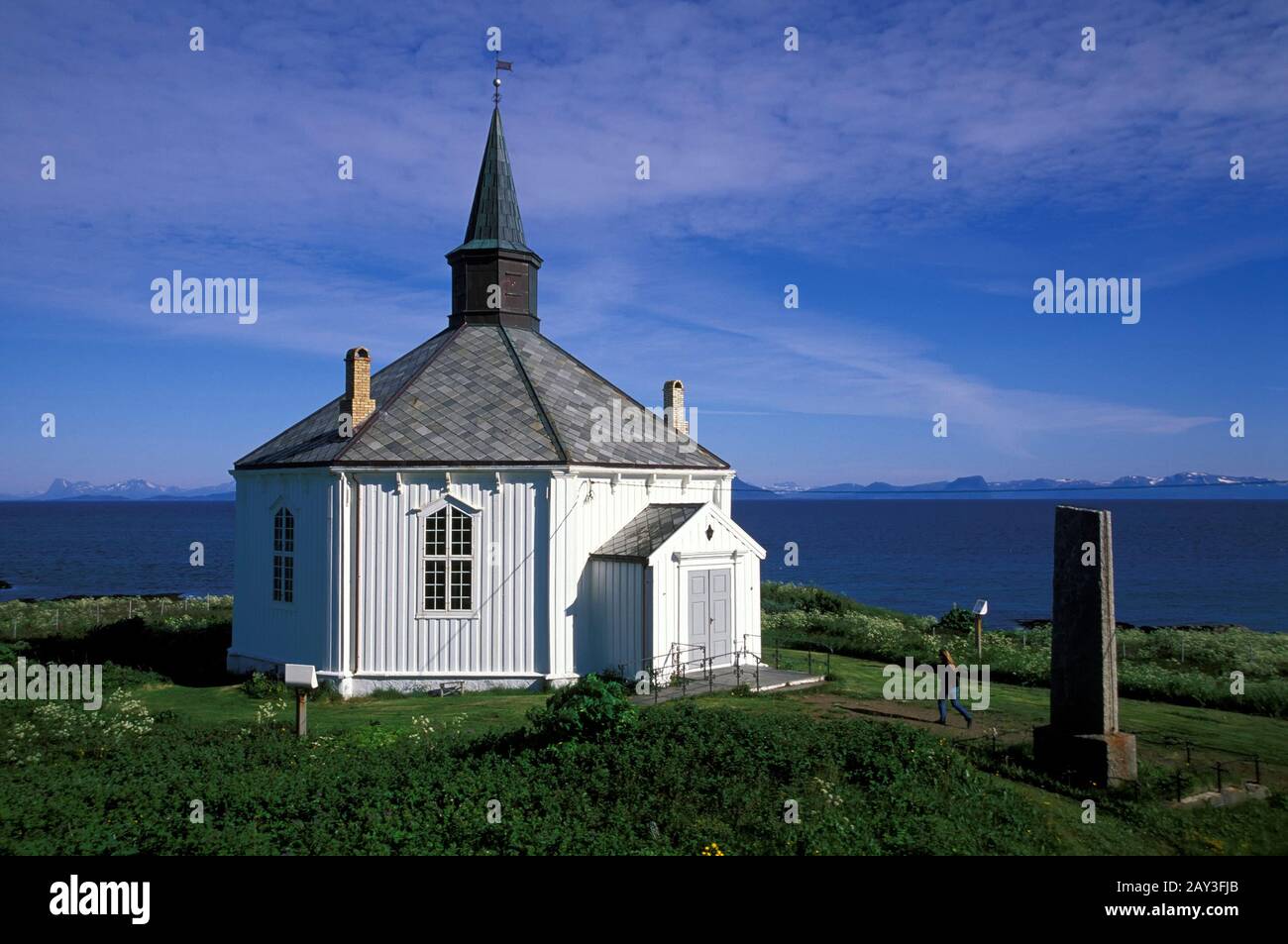 Église de Dverjerg, île d'Andoya, Vesteralen, Norvège Banque D'Images