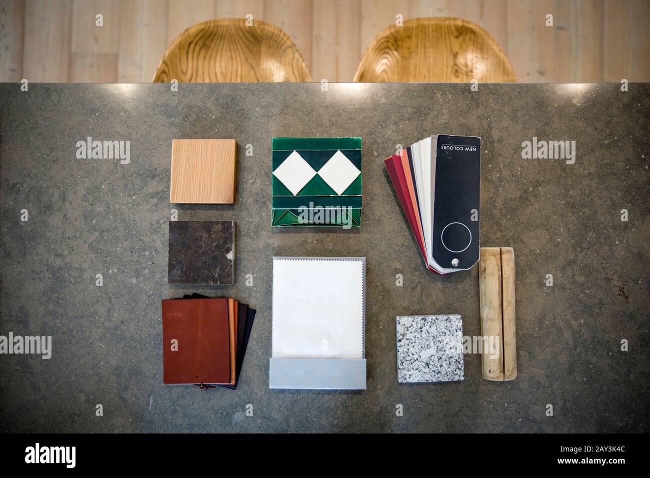 Carreaux et échantillons de tissus Banque D'Images