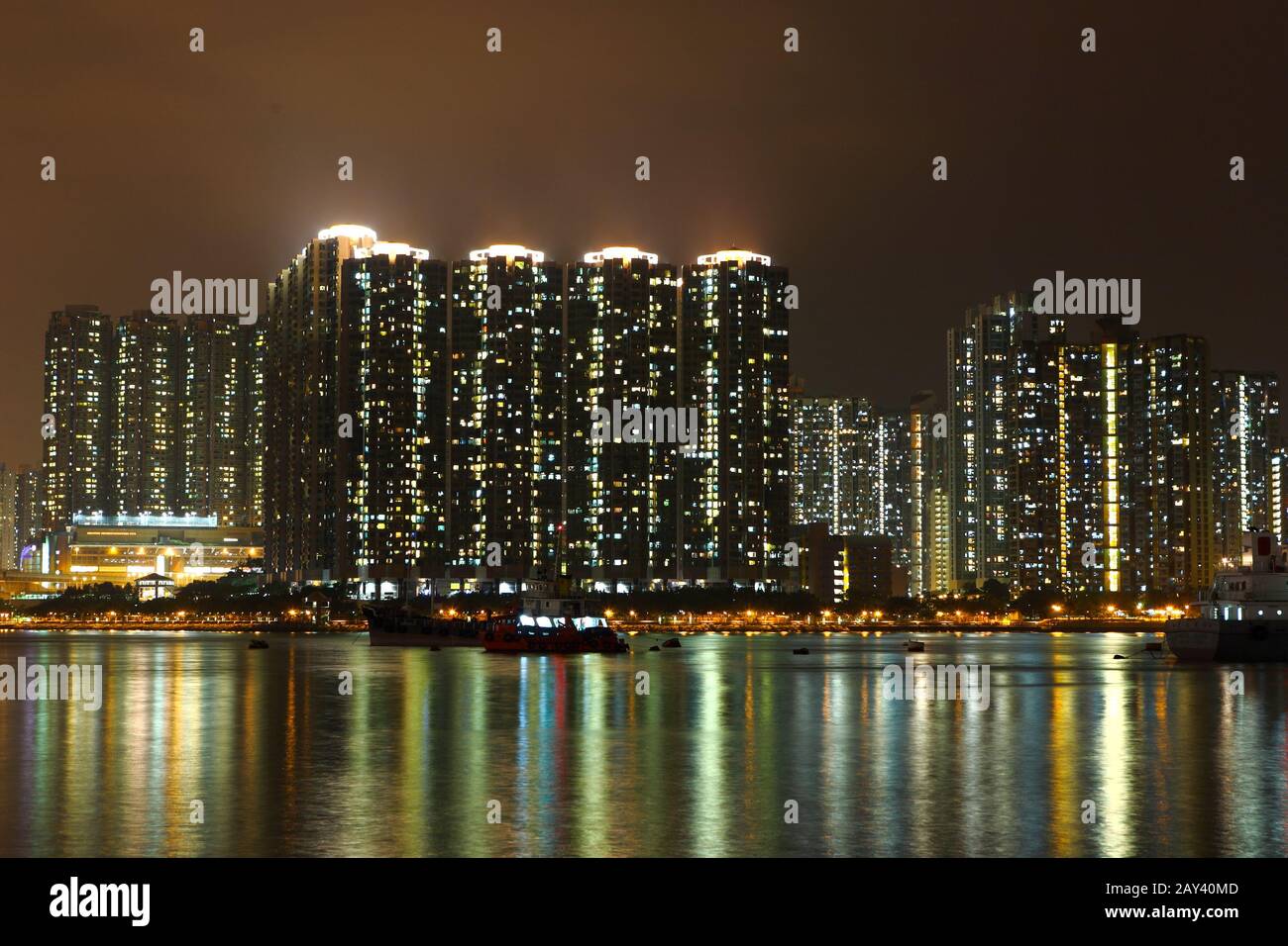 Hong Kong at night Banque D'Images