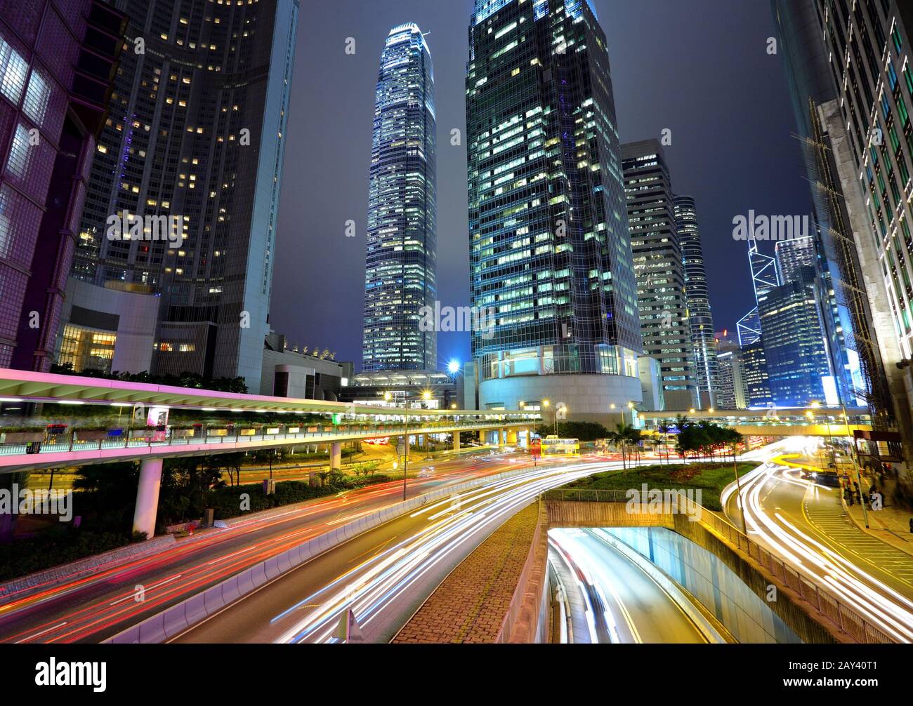 Hong Kong at night Banque D'Images