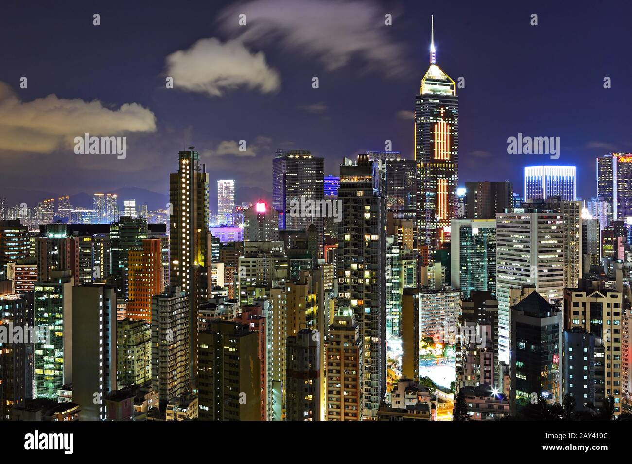 Hong kong at night Banque D'Images