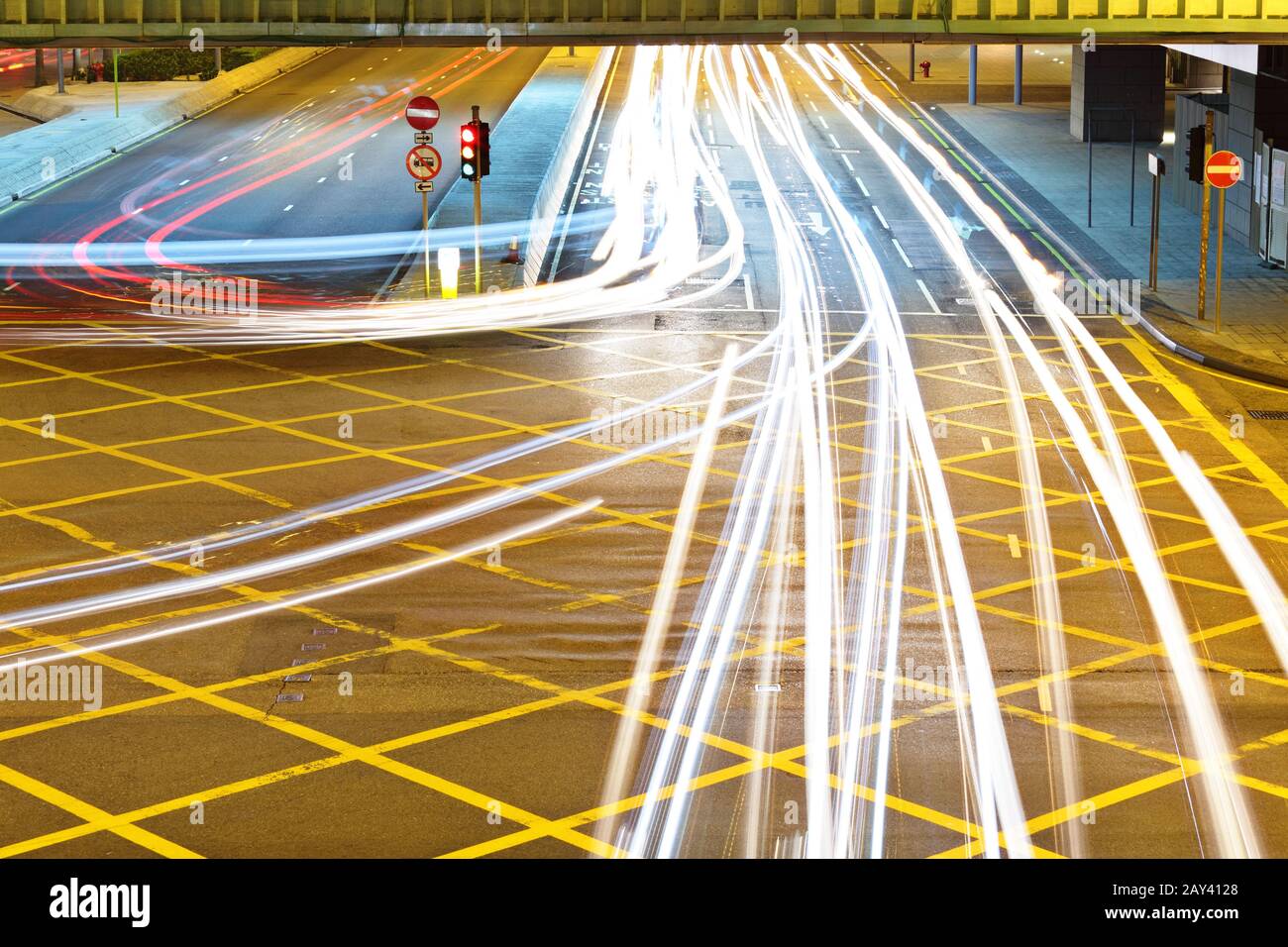 L'autoroute light trails Banque D'Images