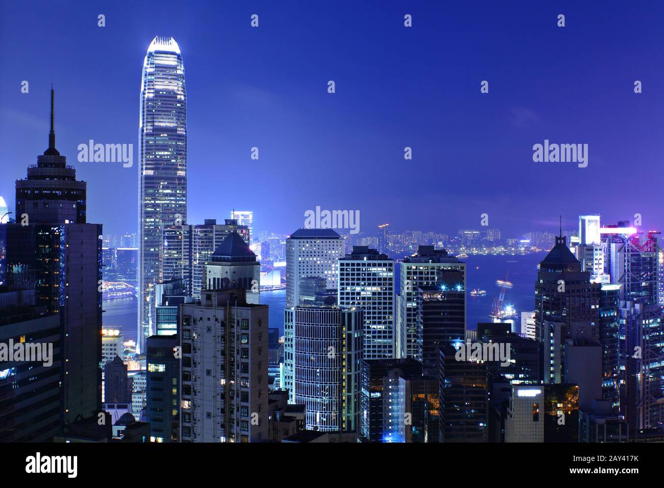 Hong kong at night Banque D'Images