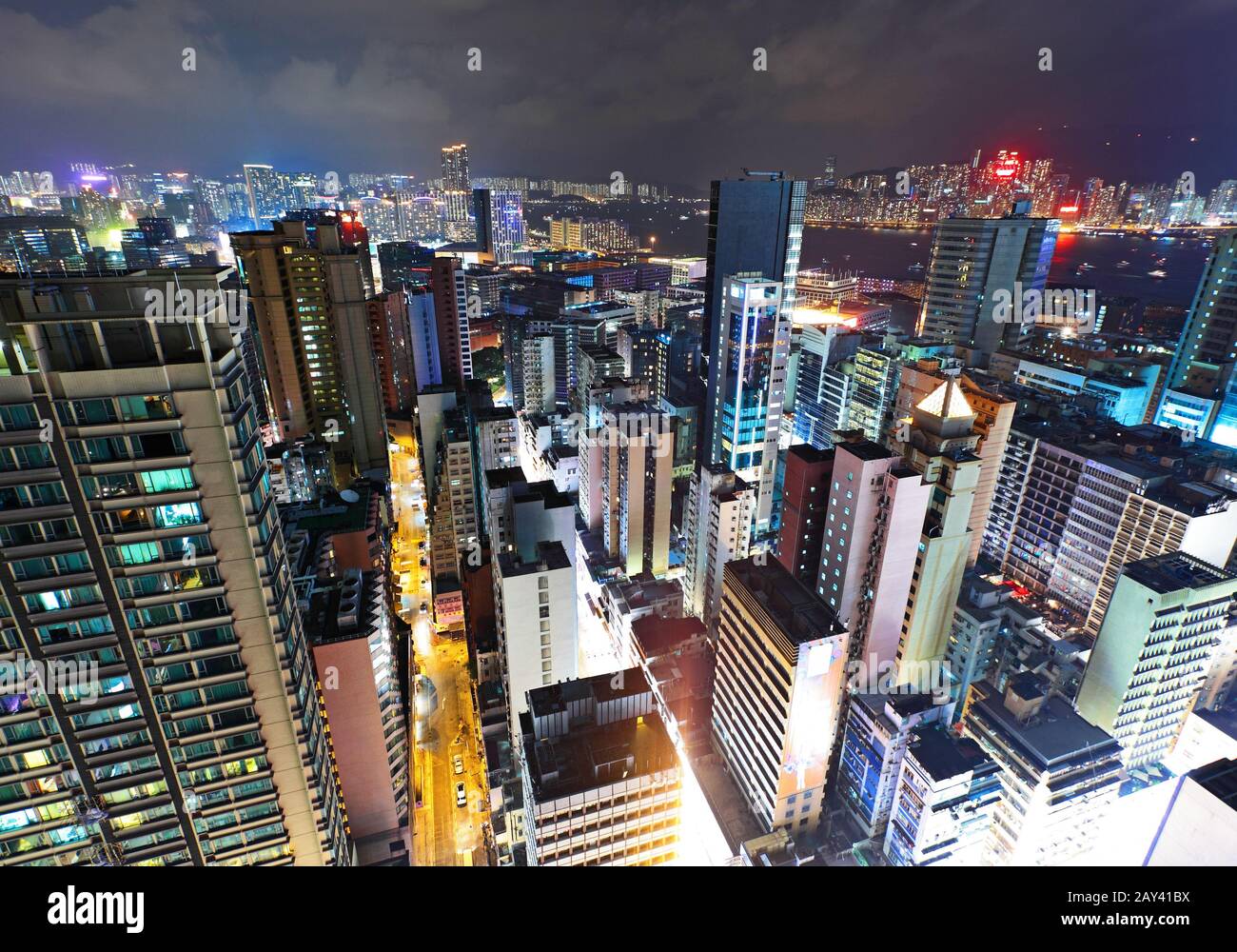 Hong Kong downtown at night Banque D'Images