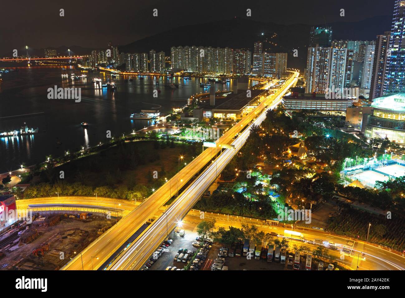 Hong Kong downtown at night Banque D'Images