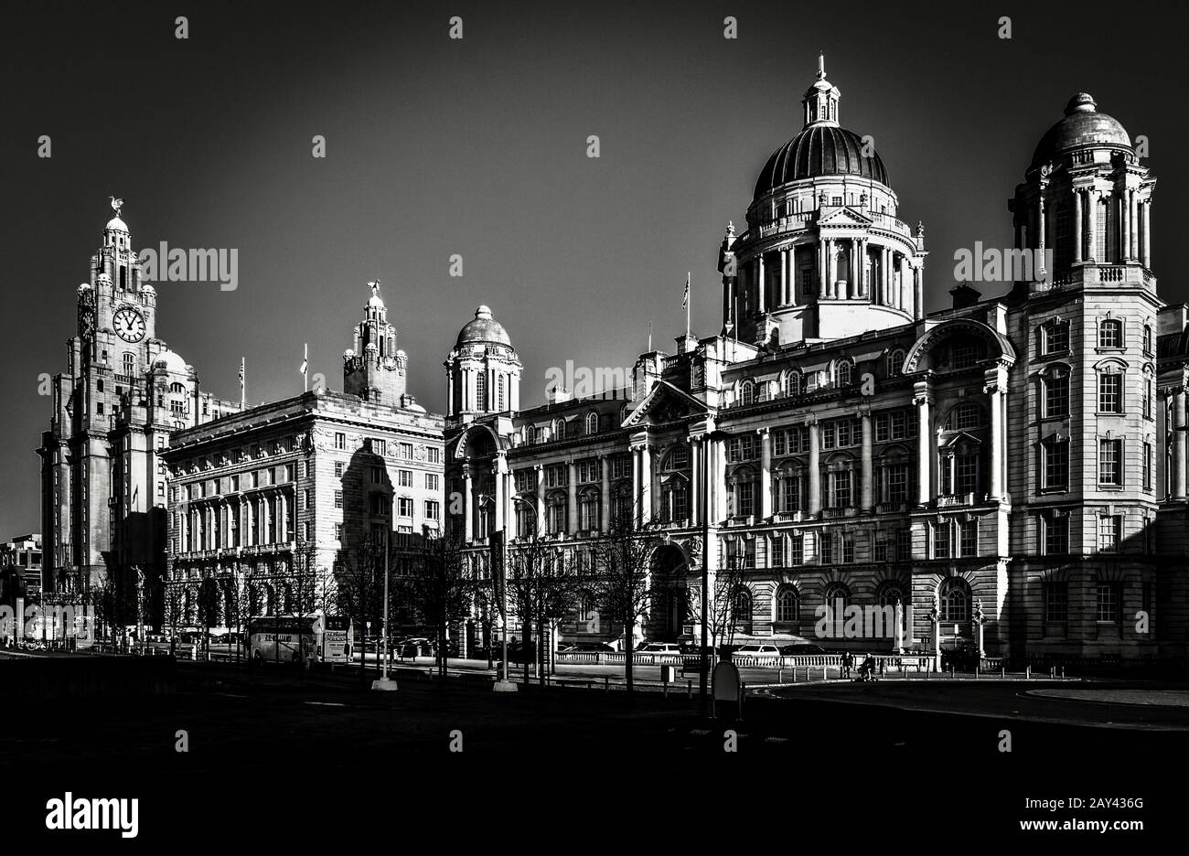 Les Trois Grâces Sur Le Bord De Mer De Liverpool. Banque D'Images