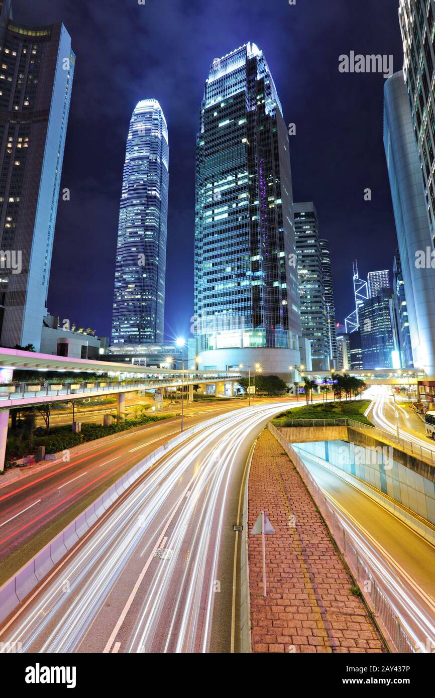 Le trafic via le centre-ville de HongKong Banque D'Images