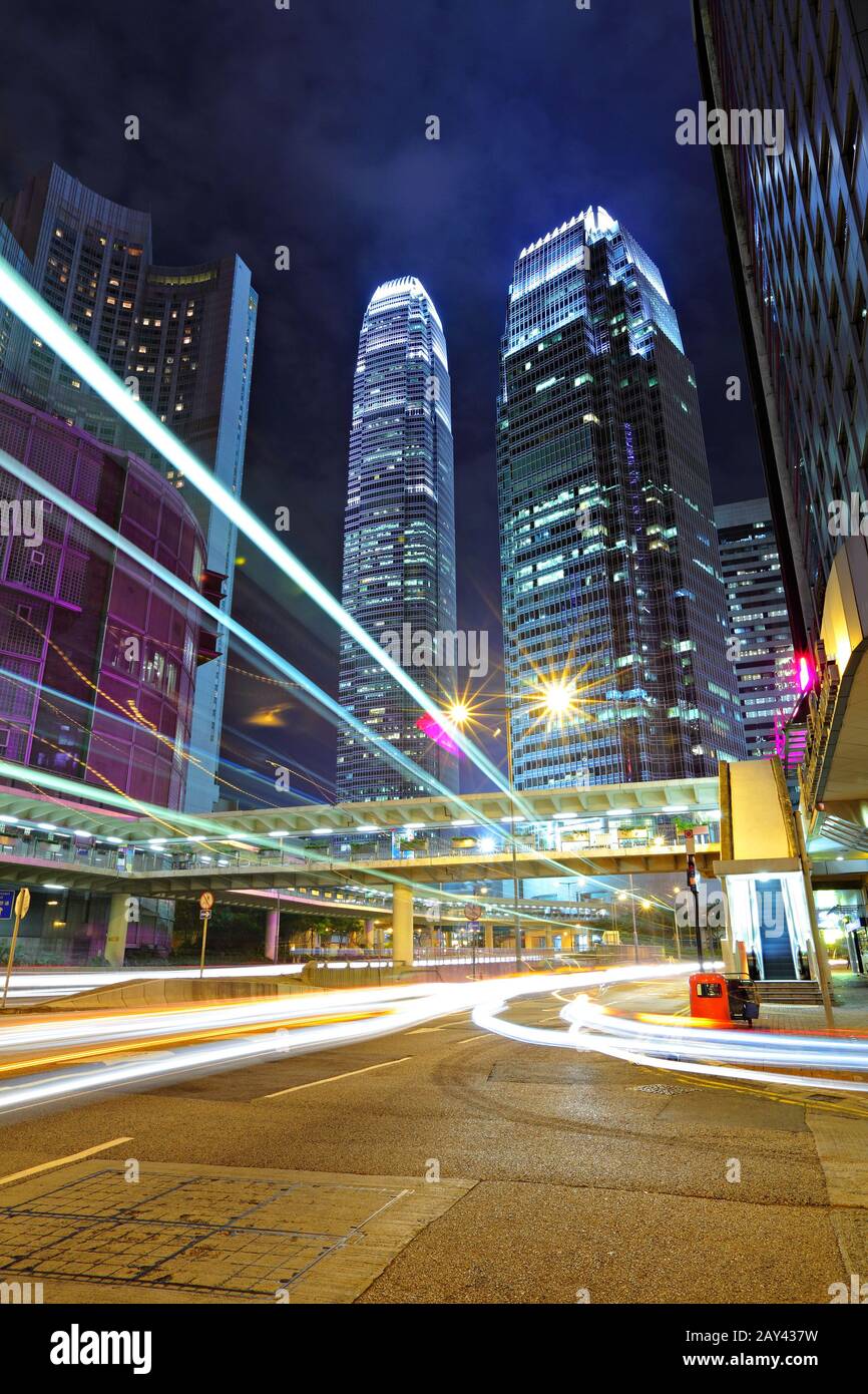 Le trafic via le centre-ville de HongKong Banque D'Images