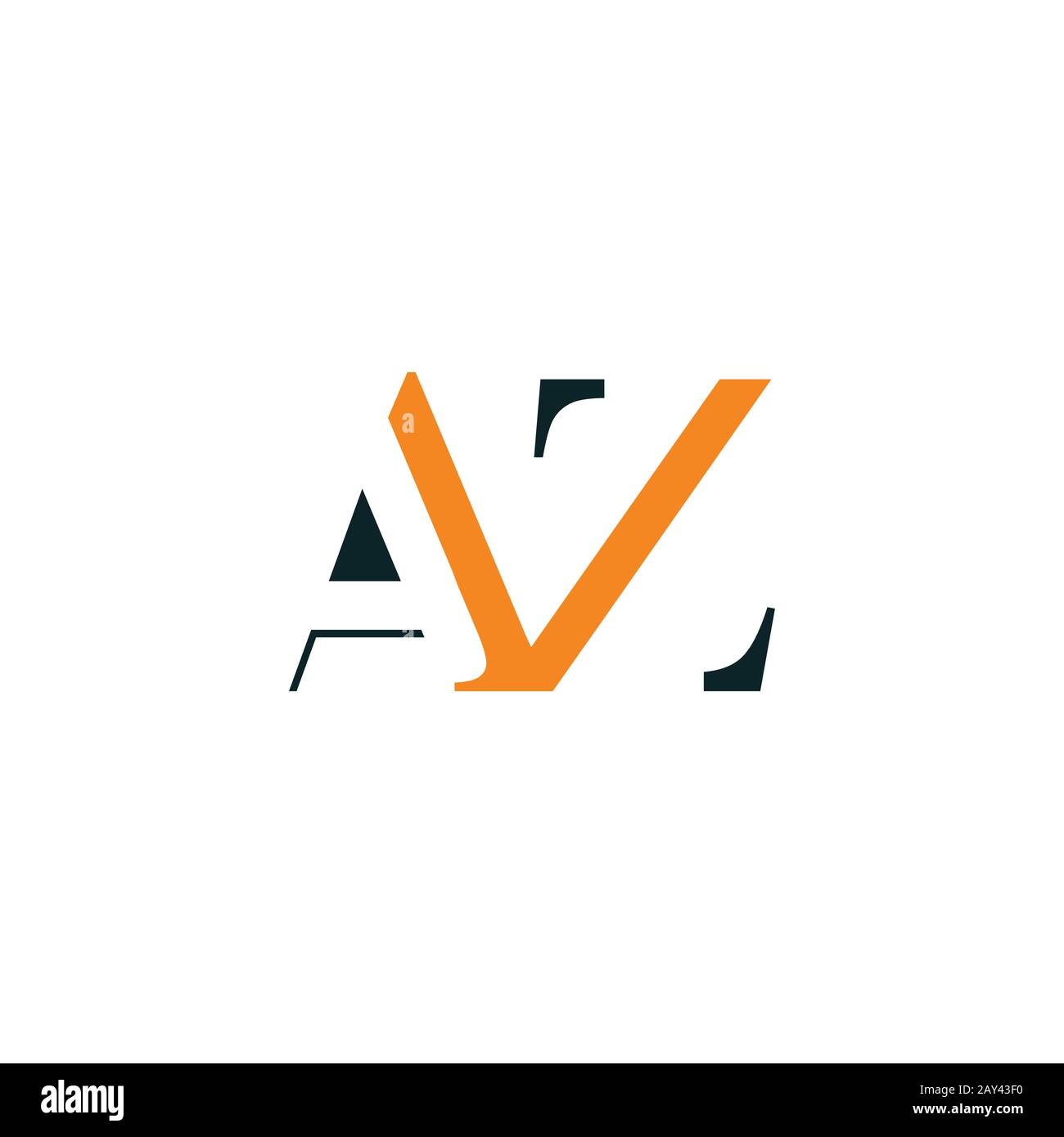 Modèle de conception du logo az ou za de la lettre initiale Illustration de Vecteur