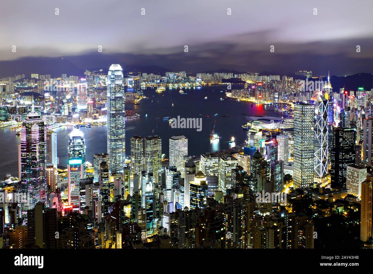 Hong kong city at night Banque D'Images