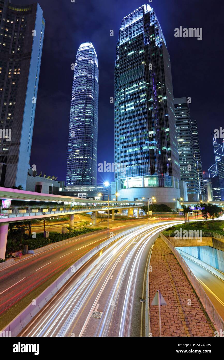Le trafic via le centre-ville de HongKong Banque D'Images