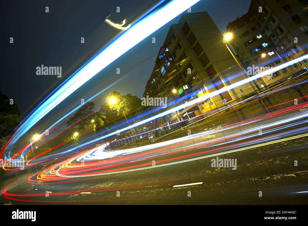 L'autoroute light trails Banque D'Images