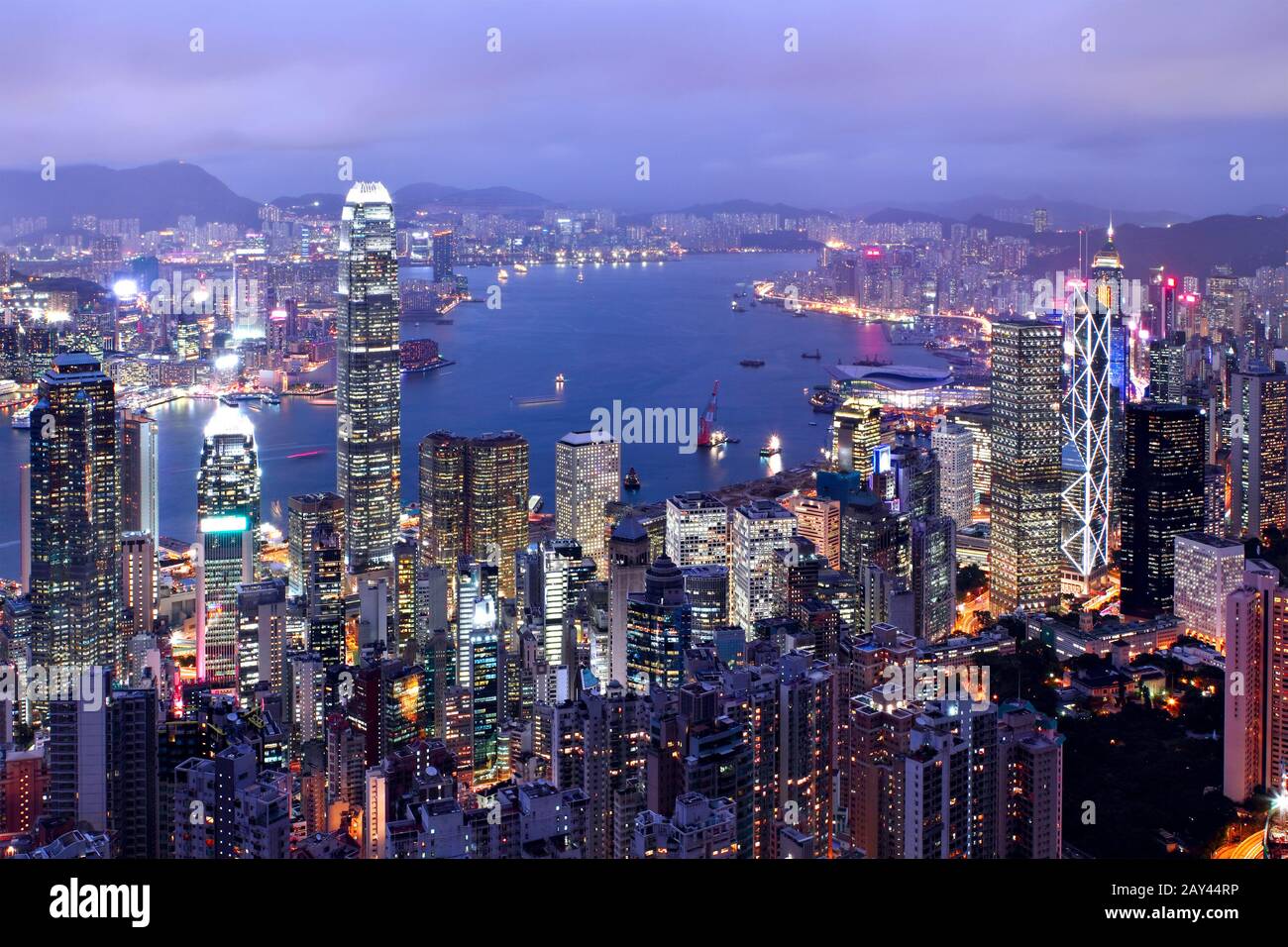 Hong kong city at night Banque D'Images