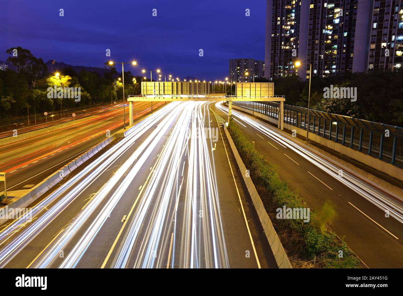 L'autoroute light trails Banque D'Images