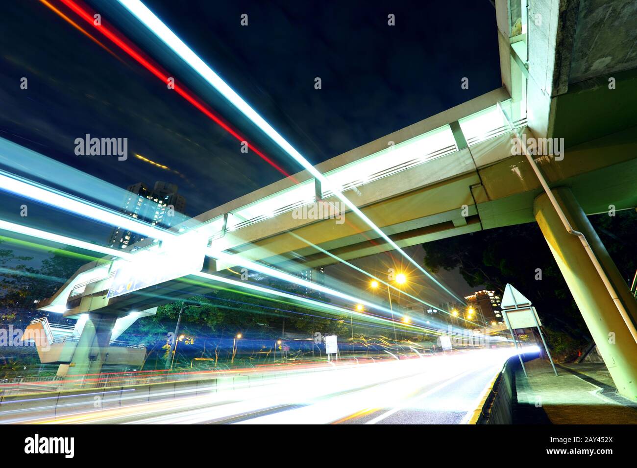 L'autoroute light trails Banque D'Images
