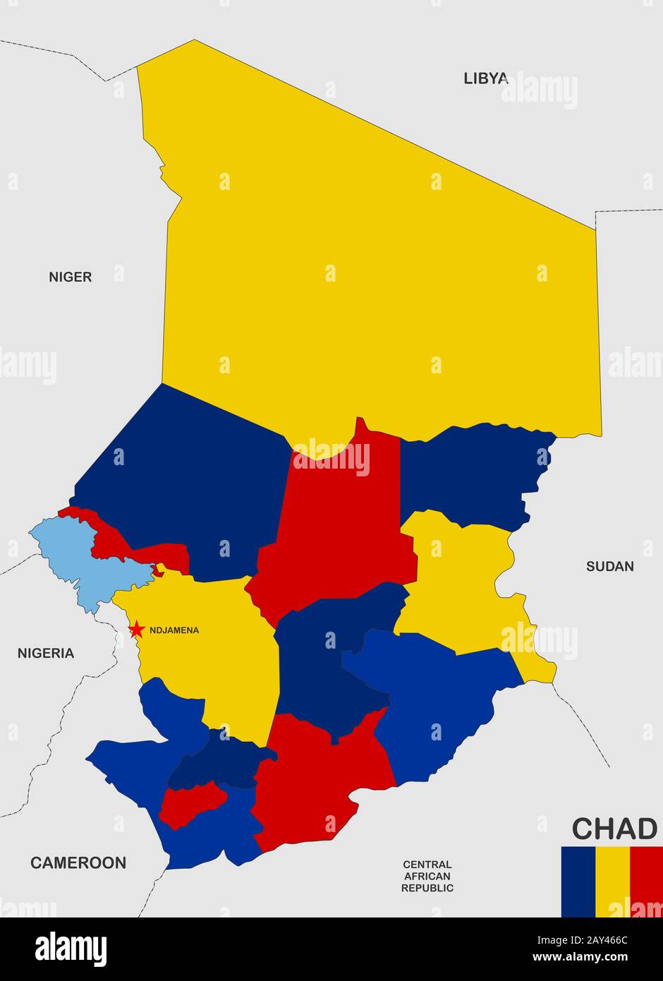 carte tchad Banque D'Images