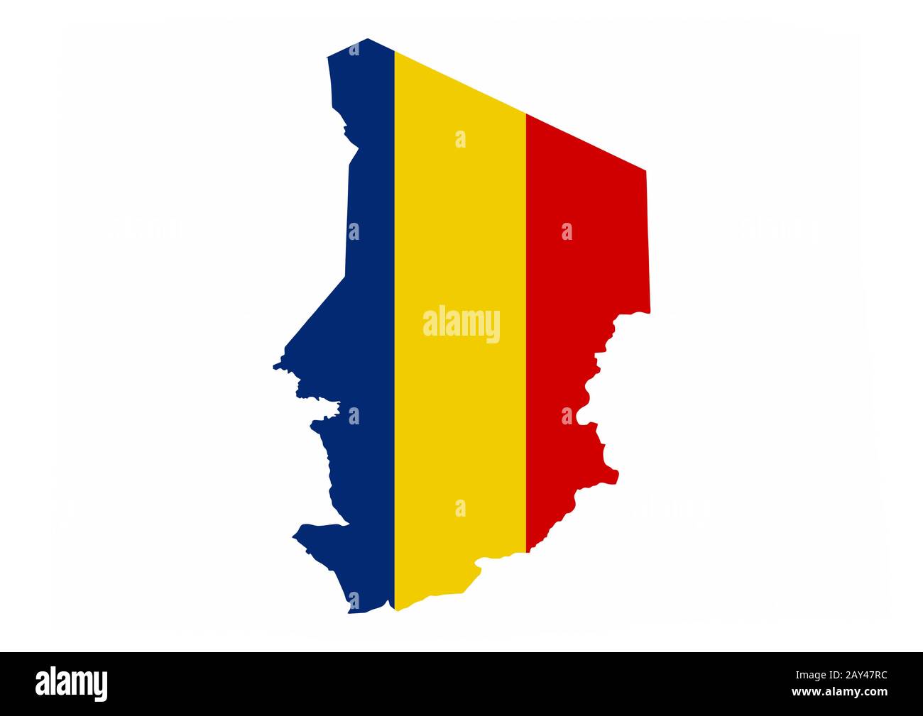 carte du drapeau du tchad Banque D'Images