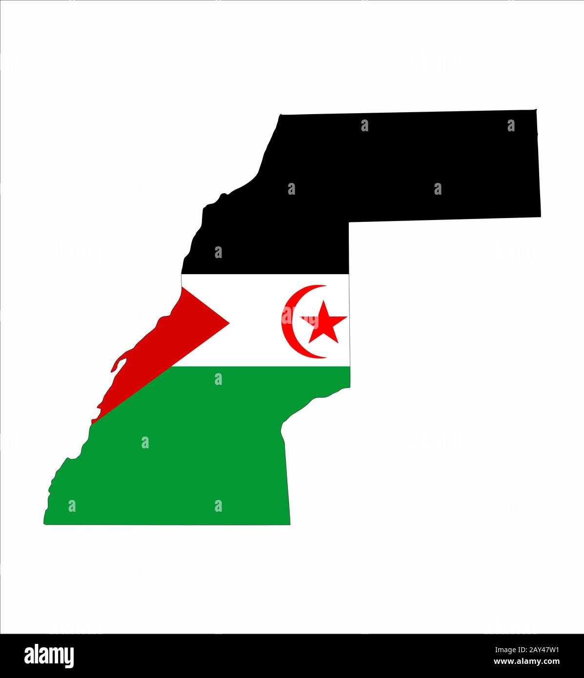 carte du drapeau du sahara occidental Banque D'Images